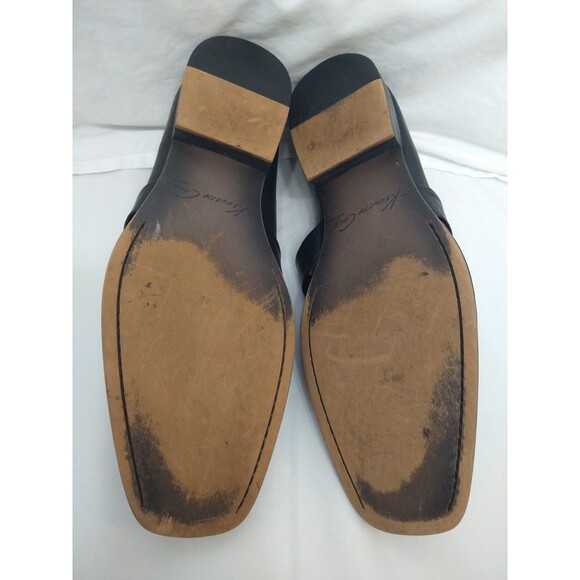 Kenneth Cole Size 8M Run Around Black Leather Slip On Dress Shoes Square Toe - Picture 10 of 11